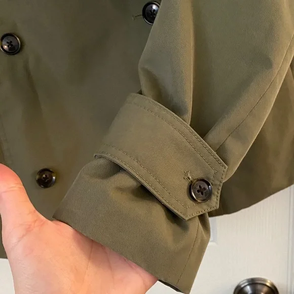 Banana Republic Olive Green Women's oversized cropped trench Jacket - Picture 6 of 11